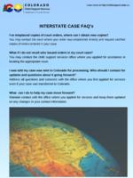 Child Support Services FAQs. Interstate case FAQs