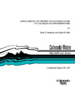 Applicability of trophic status indicators to Colorado plains reservoirs