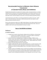 Recommended practices to minimize avian influenza transmission at Colorado poultry shows and exhibitions