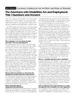 The Americans with Disabilities Act and Employment: Title I questions and answers