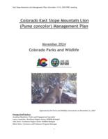 Colorado east slope mountain lion (puma concolor) management plan