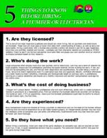 5 things to know before hiring a plumber or electrician