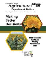 2020 Colorado sunflower variety performance trials