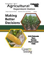 2021 Colorado corn variety performance trials