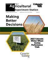 2022 Colorado winter wheat variety performance trials