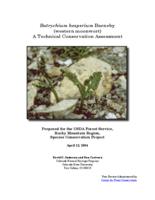 Botrychium hesperium Barneby (western moonwort) : a technical conservation assessment