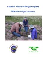 Colorado Natural Heritage Program 2006/2007 project abstracts