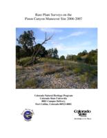 Rare plant surveys on the Pinon Canyon Maneuver Site, 2006-2007