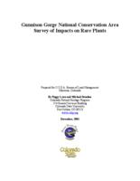 Gunnison Gorge National Conservation Area, survey of impacts on rare plants