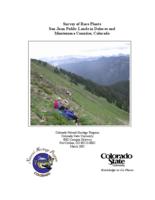 Survey of rare plants, San Juan Public Lands in Dolores and Montezuma counties, Colorado