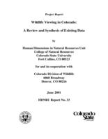 Wildlife viewing in Colorado : a review and synthesis of existing data