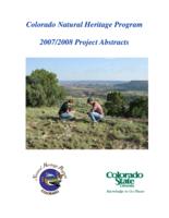 Colorado Natural Heritage Program 2007/2008 project abstracts