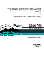 Impact of irrigation water use on water quality in the Central Colorado Water Conservancy District