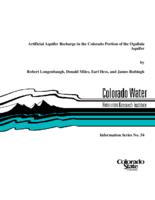 Artificial aquifer recharge in the Colorado portion of the Ogallala aquifer