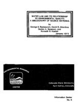 Water law and its relationship to environmental quality : a bibliography of source material