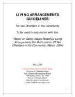 Living arrangements guidelines for sex offenders in the community
