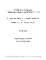 State of Colorado three-year implementation plan, S.T.O.P. Violence Against Women Act Formula Grant Program