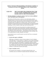 Advisory Task Force recommendations to the Interim Committee on the Study of the Treatment of Persons with Mental Illness in the Criminal Justice System