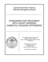 Standards for treatment with court ordered domestic violence offenders