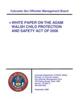 White paper on the Adam Walsh child protection and safety act of 2006