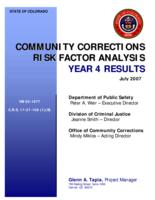 Community corrections risk factor analysis year 4 results
