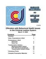 Offenders with behavioral health issues in the criminal justice system