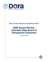 2008 sunset review Colorado State Board of Chiropractic Examiners