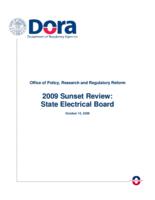 2009 sunset review, Colorado Electrical Board