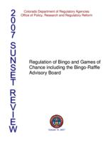 2007 sunset review, bingo and games of chance including the Bingo-raffle Advisory Board