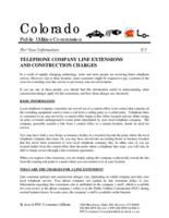 Telephone company line extensions and construction charges