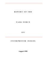 Report of the Task Force on Interpreter Issues