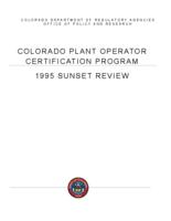 1995 sunset review, Plant Operator's Certification Board