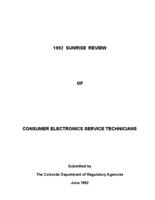 1992 sunrise review of consumer electronics service technicians
