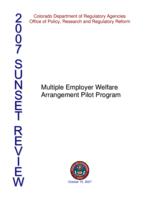 2007 sunset review, Multiple Employer Welfare Arrangement Pilot Program