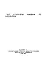 Sunset review, the Colorado Division of Securities