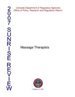 Massage therapists, 2007 sunrise review