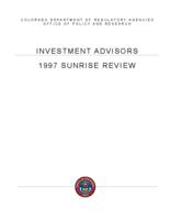 Investment advisors, 1997 sunrise review