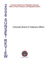 2006 sunset review, Colorado Board of Veterans Affairs