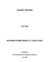 Sunset review of the Nursing Home Penalty Cash Fund