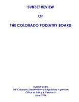 Sunset review of the Colorado Podiatry Board