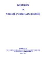 Sunset review of the Board of Chiropractic Examiners