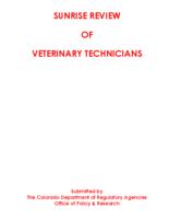 Sunrise review of veterinary technicians