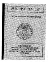 Sunrise review, lead abatement professionals