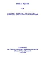 Sunset review of asbestos certification program