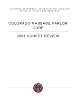Colorado Massage Parlor Code : 2001 sunset review