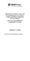 Report of events that led to controlled outages : date of occurrence February 18, 2006