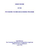 Sunset review of the psychiatric technician licensing program