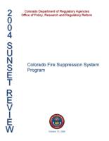 Colorado fire suppression system program