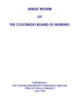 Sunset review of the Colorado Board of Nursing