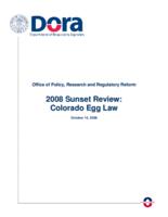 2008 sunset review, Colorado egg law